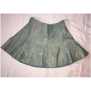 BEBE Turquoise leather mini skirt